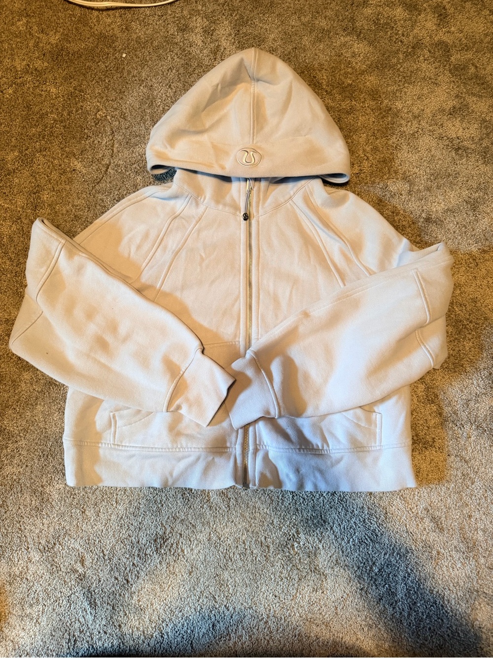 Lululemon Light Blue Full Zip-Up Hooded Cropped Scuba